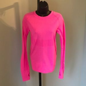 Hot Pink Long Sleeve Workout Tee